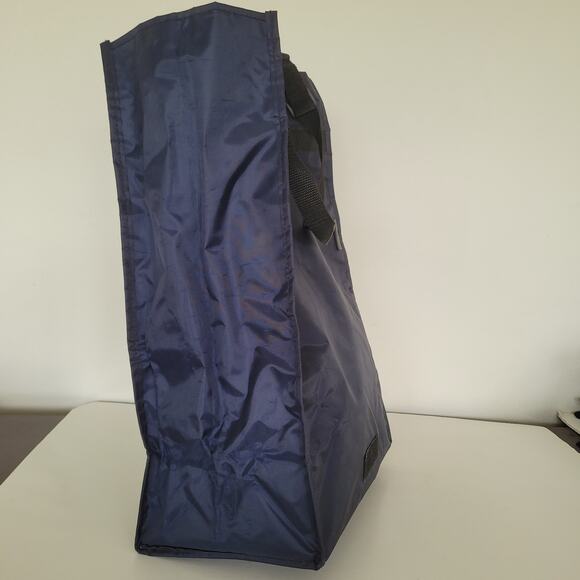 Vincenzo Valentino Shopping Bucket Bag On Wheels Nylon Foldable Navy Blue XL - Picture 4 of 10